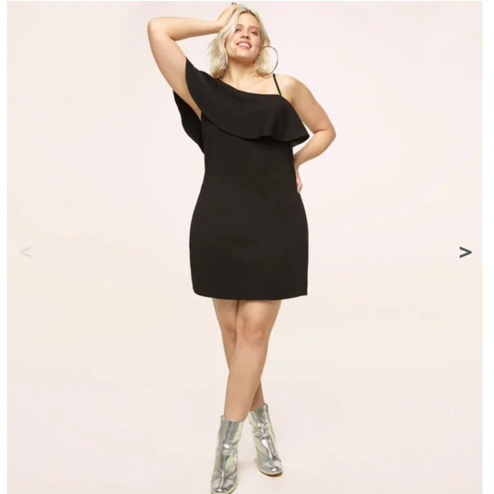 Black Ruffled Off the Shoulder MiniDress